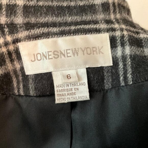 JONES NEW YORK 100% wool plaid 2-piece jacket & skirt suit set NWOT size 6 - Picture 6 of 6